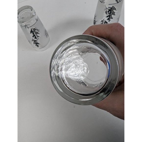 Set of 3 Vintage Libbey Silver Leaf Frosted Glasses 5 3/8" by 2 3/4" Tumblers - Picture 7 of 7